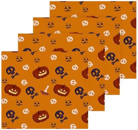Halloween Pumpkin Skull Washcloths 2 Pack