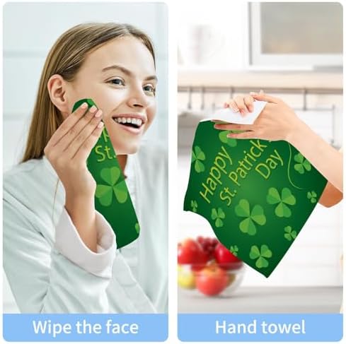 St Patricks Day Shamrock Washcloth Set 2-Pack