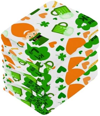 St Patricks Day Soft Absorbent Washcloth 2-Pack Classic Green 12x12 Cotton