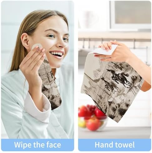 YETTASBIN Cowboy Washcloth Set 2-Piece Skin-Soft Reusable Multiple Uses