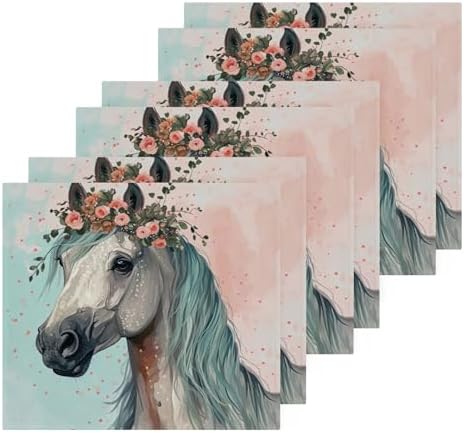 Yettasbin Horse Washcloths 2 Pack Soft Absorbent Towels