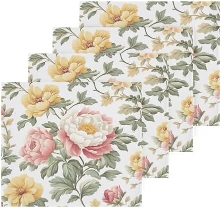 Xigua Peonies Washcloth Set - Fast Drying Super Absorbent Multi-Purpose Towels