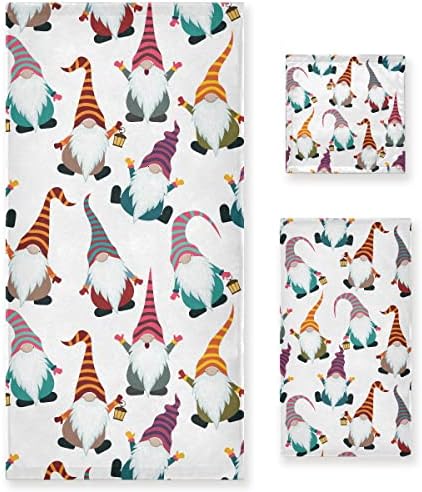Christmas Funny Gnomes Bath Towels Set