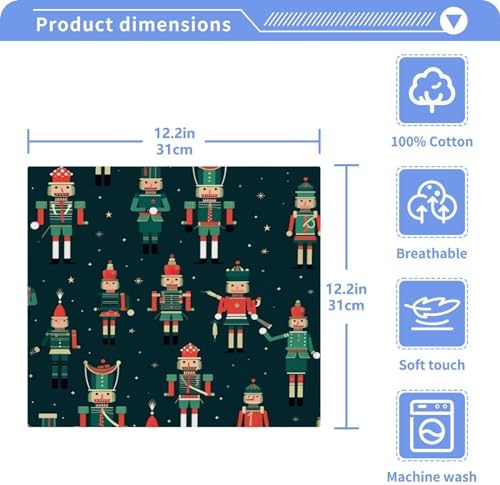 YETTASBIN Christmas Nutcrackers Washcloths 2 Pack 1
