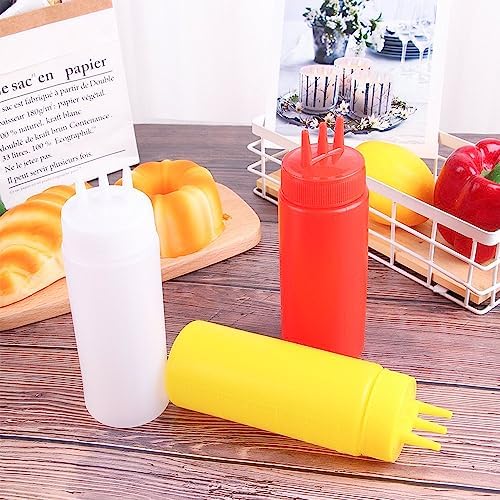 3 Holes Condiment Squeeze Bottles Durable Leak-Proof Design