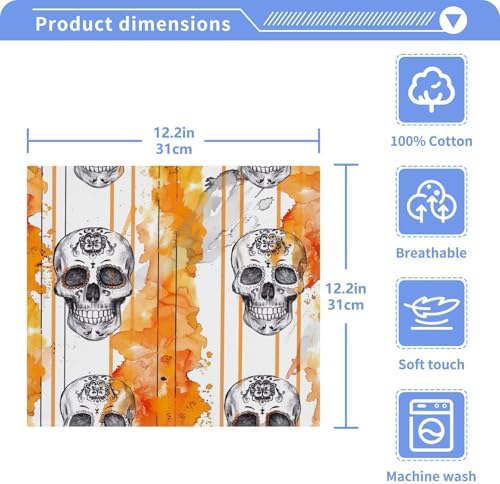 Yettasbin Skull Washcloth 2 Pack Soft Cotton Baby Face Towels
