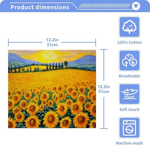 YETNASUNFLOWER Washcloth Set 2-Pack Soft Reusable Face Towels for Bath Beyond