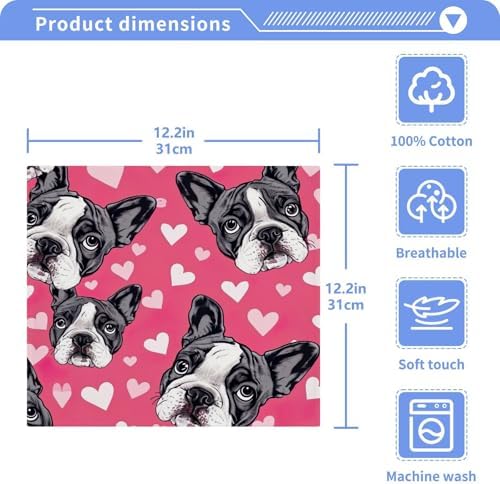 French Bulldog Washcloths 2 Pack Soft Cotton Towels for Bath Spa