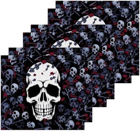 Yettasbin Skull Washcloth 2-Pack Perfect for Grooming 12x12 inches