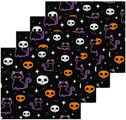 Xigua Halloween Cat Washcloth Set for Trick or Treating Kids