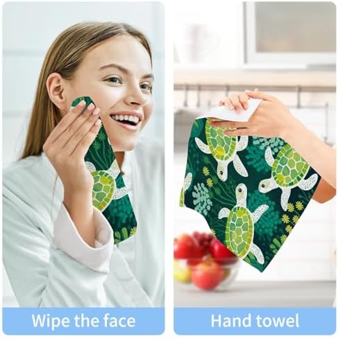 YETASBINGreen Turtle Washcloths 2 Pack