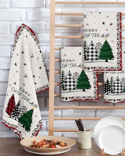 Berries Red Waffle Kitchen Towels
