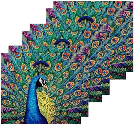Peacock Washcloths 2 Pack Soft Absorbent Cotton Face Towels