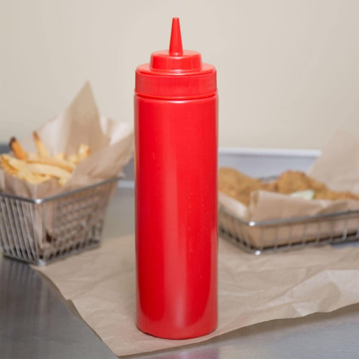 6 x 24 Oz Wide Mouth Squeegee Condiment Bottles