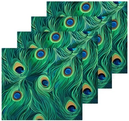 YETTASBIN Peacock Feather Washcloths 2 Pack 1