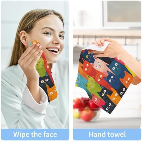 YETTASBINCat Washcloths 2 Pack Soft Absorbent 12x12 inch