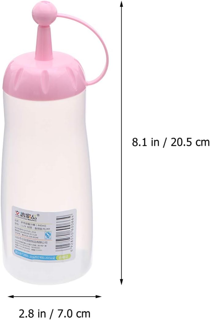 Zerodeko 440ml Salad Dressing Squeeze Bottles with Easy-close Lid