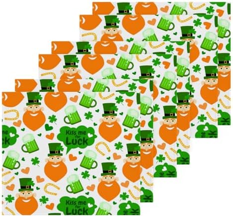 St Patricks Day Soft Absorbent Washcloth 2-Pack Classic Green 12x12 Cotton