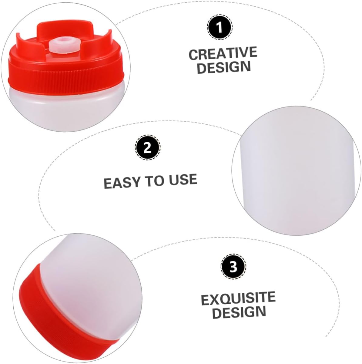 Luxshiny Dual-Headed Squeeze Sauce Dispensers 20oz Fishnet-Style