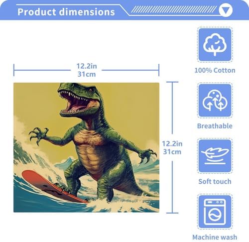 Perfect Size Soft Absorbent Dinosaur Washcloth Set for Babies