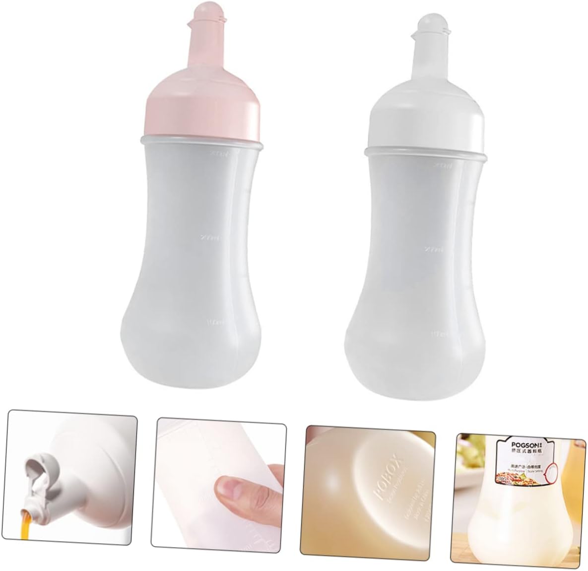 Garneck 2Pcs 350ml Squeeze Bottles for Ketchup Jam and Sauce 1
