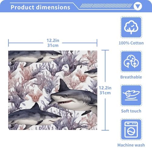 Perfect Family Shark Washcloth 2-Pack for Bath Gym and More