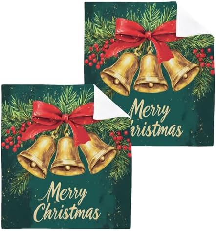 Xigua Christmas Golden Bells Washcloth Set