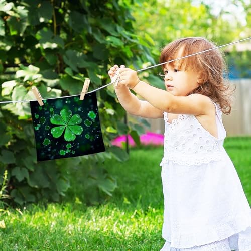 St Patricks Day Clover Washcloth Soft Reusable 12x12 inch