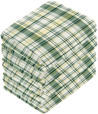 Xigua Green Tartan Washcloth Set