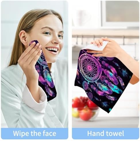 Dreamcatcher Washcloths 2 Pack Soft Absorbent Cotton Face Towels