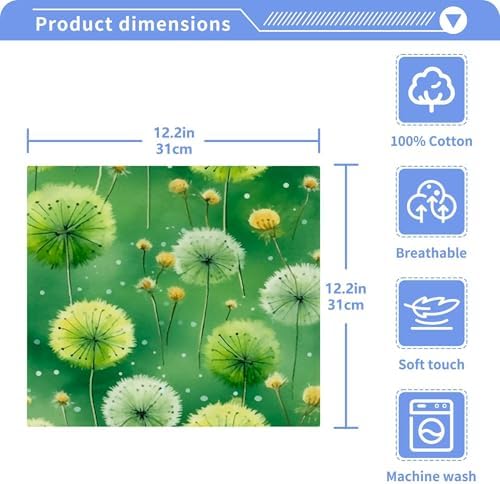 Elegant Canvas Dandelion Washcloth Set