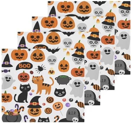 Cat Face Washcloth for Halloween 12x12in