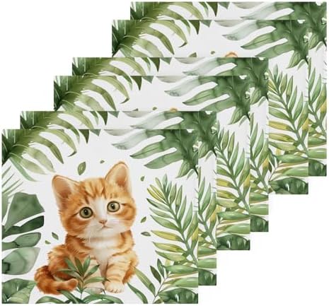 YETTASBIN Cat Leaves Washcloth Set 2-Pack