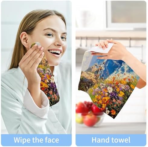 Xigua Beautiful Seascape Washcloths Set of 2 12x12 Inch