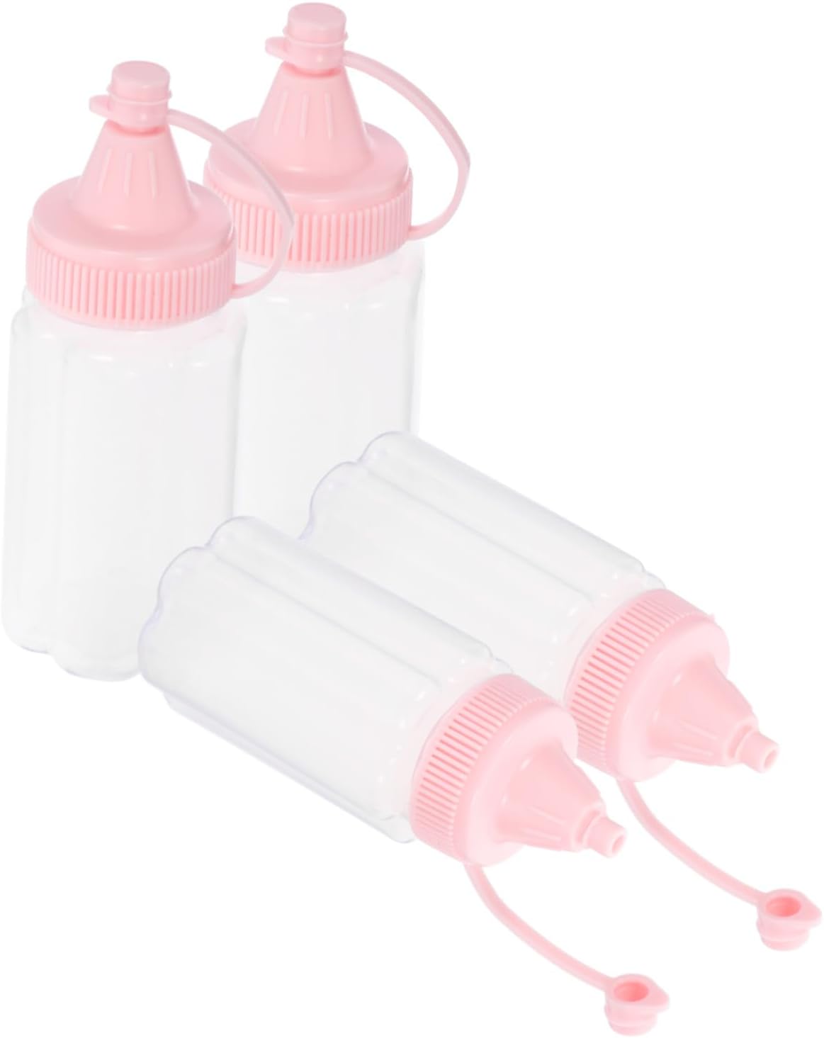 4 Pack Honey Container Squeeze Bottles - Condiment Squeeze Bottles for Kitchen Organization