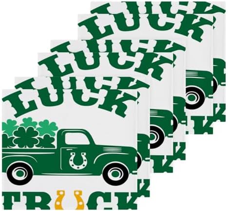 St Patrick Day Truck Washcloths 2 Pack Soft Absorbent Cotton Towels