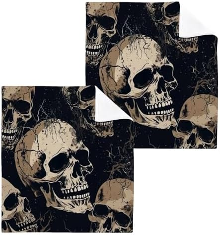 Set of 2 Skull Wash cloths for Baby Adults
