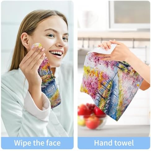 Painting Tree Baby Face Towels Soft Absorbent and Reusable