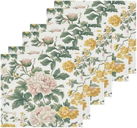 Xigua Peonies Washcloths Set of 2 - 12 x 12 Inch