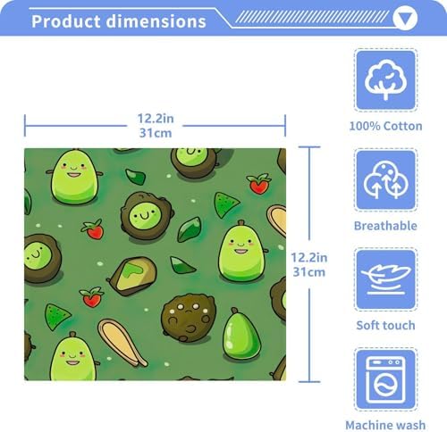 Natural Avocado Face Towels Set of 2