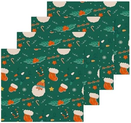 Xigua Santa Claus Green Washcloth Set for Holiday Use