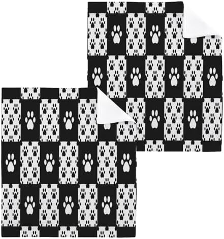 YETTASBIN Puppy Paw Prints Washcloths 2 Pack 1