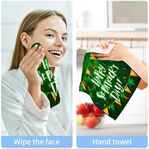 St Patricks Day Washcloth Set Soft Reusable