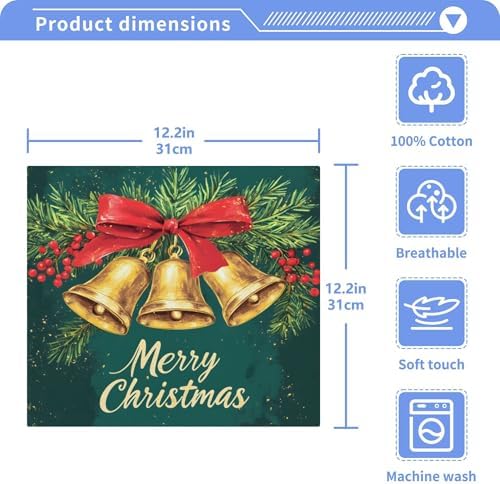 Xigua Christmas Golden Bells Washcloth Set