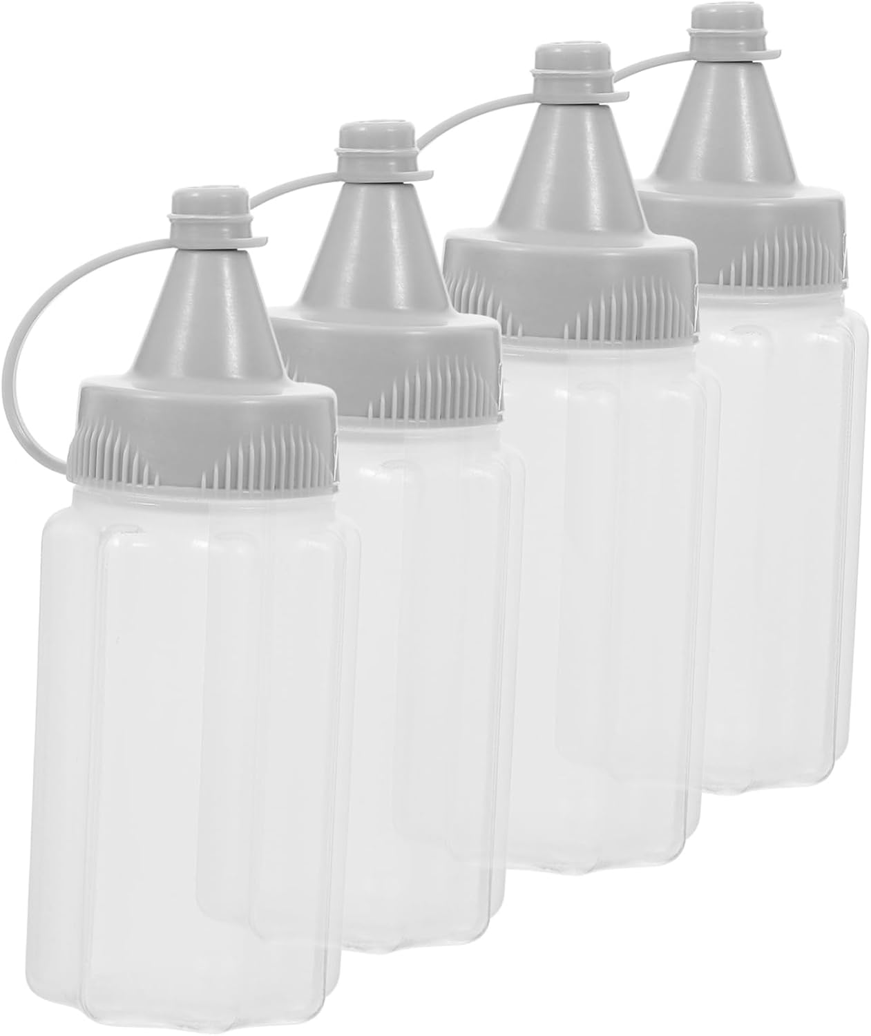 GRIRIW 20 Pcs Dark Grey PP Condiment Squeeze Bottles