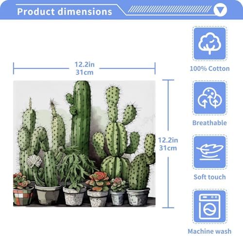 Reusable 12x12 Washcloth Soft Durable Cactus Wasser Resargeting