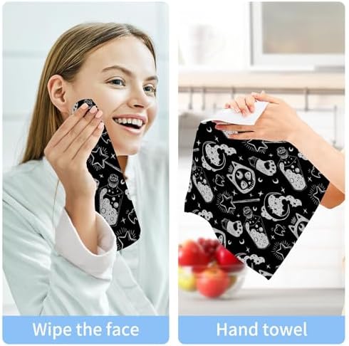 Halloween Cat Washcloth Set for Wash Drying and Cleaning
