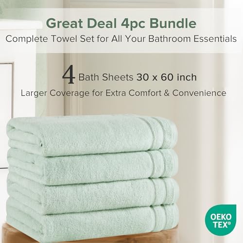 Comfort Spaces Extra Large Bath Towel Set 4 Piece 30x60