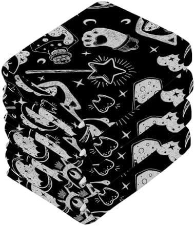 Halloween Cat Washcloth Set for Wash Drying and Cleaning