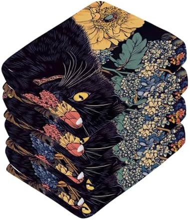 Fast Drying Xigua Black Cat Washcloth Set for multi-functional use
